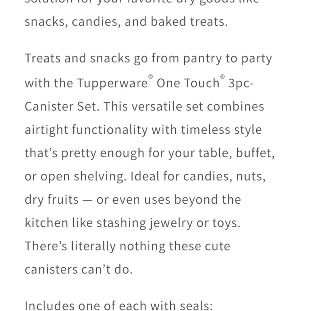 Tupperware 3 piece Holiday Stacking Canister set